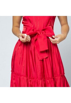 VESTIDO ROJO PARA MUJER CELEBRACION EN TAFETA