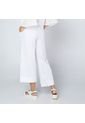 PANTALÓN BLANCO PARA MUJER TELA EFECTO LINO CULOTTE de Adrissa