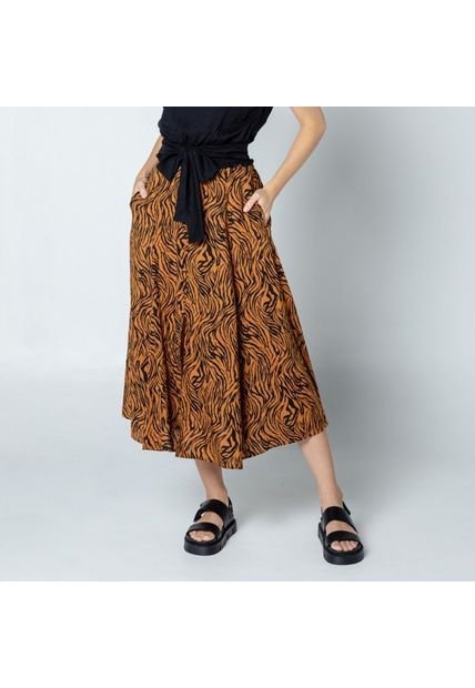 FALDA MIDI PARA MUJER ESTAMPADA ANIMAL PRINT