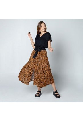 FALDA MIDI PARA MUJER ESTAMPADA ANIMAL PRINT