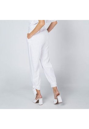 PANTALÓN PARA MUJER BLANCO TELA EFECTO LINO