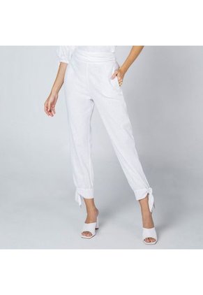 PANTALÓN PARA MUJER BLANCO TELA EFECTO LINO