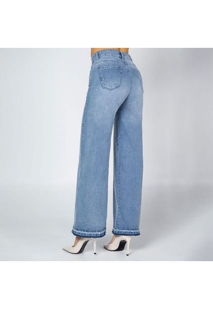 JEAN PARA MUJER TONO CLARO PALAZZO TIRO ALTO