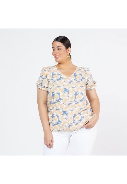 BLUSA TALLAS GRANDES ESTAMPADO CONCHAS