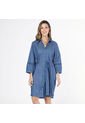 VESTIDO CAMISERO PARA MUJER EN CHAMBRAY ADRISSA de Adrissa
