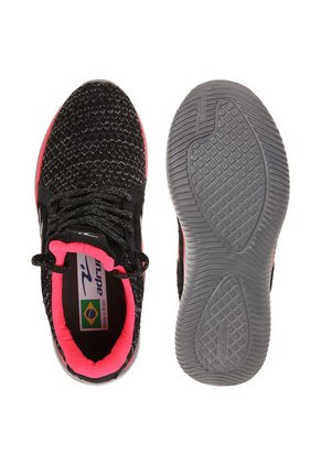 Tenis Lifestyle Negro-Gris-Rosa Neón ADRUN