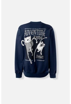 Buzo De Adventure Time Cerrado Azul Para Hombre XS