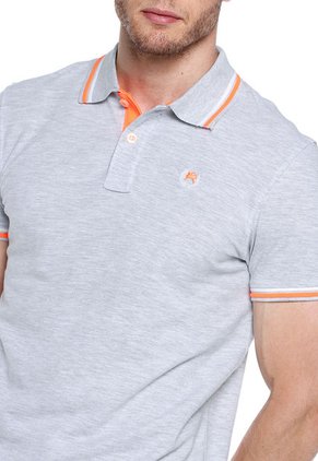 Polo Alcott Gris-Naranja