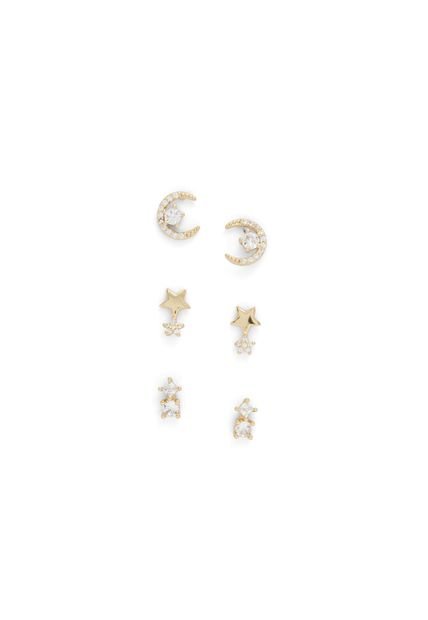 SET DE 3 ARETES PARA MUJER DORADO ALDO CELESTIA - 972000000