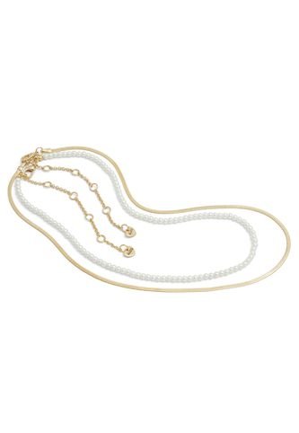 CONJUNTO DE COLLARES DORADO Y PLATA ALDO PEARLYY Aldo