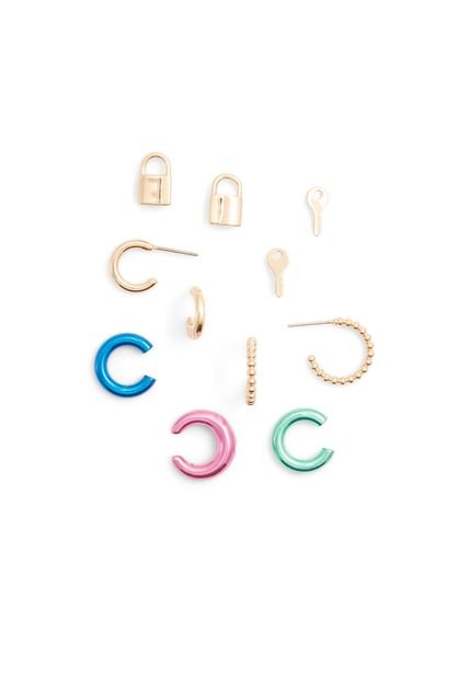 SET DE ARETES POR 11 UNDS FUCSIA ALDO KEYHOOP