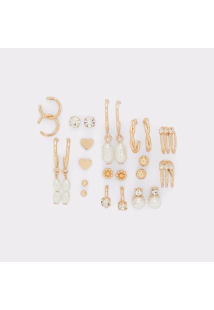 SET DE ARETES POR 12 PARES PLATEADO ALDO CRELEY