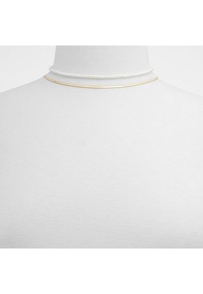 CONJUNTO DE COLLARES DORADO Y PLATA ALDO PEARLYY