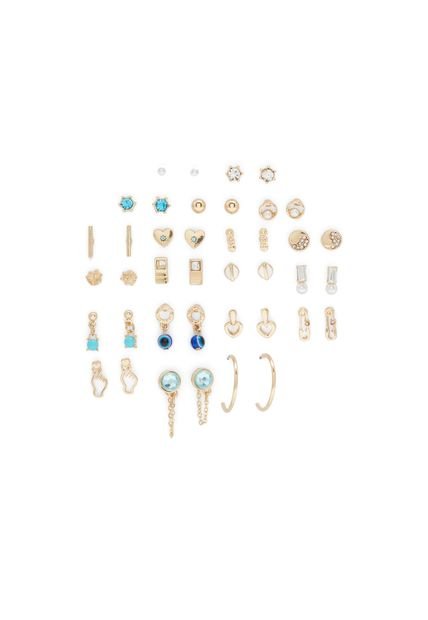 SET POR 20 PARES DE ARETES AZUL ALDO SALTNEY