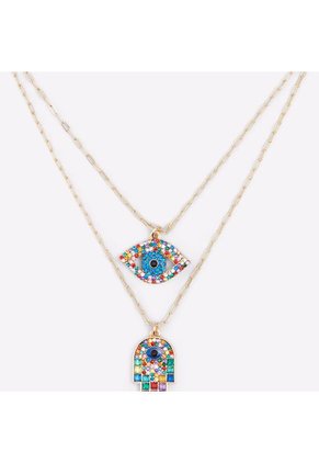 CONJUNTO DE COLLAR POR 2 UNDS BRILLANTE MULTICOLOR ALDO SUTJESKA