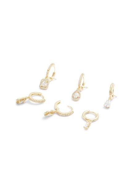 SET POR 3 PARES DE ARETES ORO CLARO ALDO JAVONNON