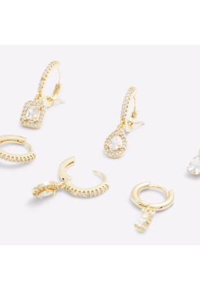 SET POR 3 PARES DE ARETES ORO CLARO ALDO JAVONNON