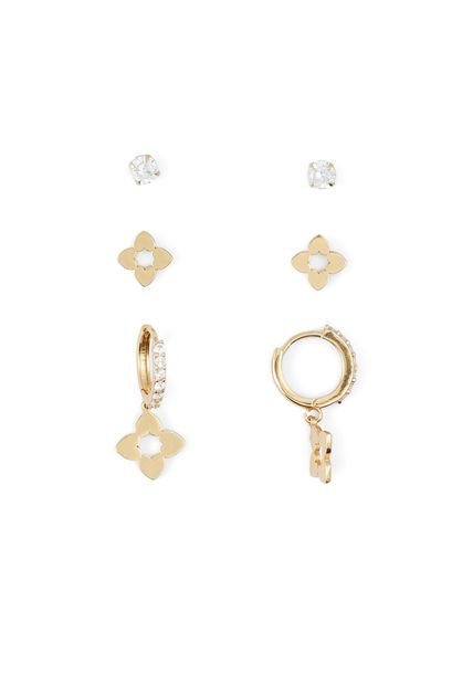 SET POR 3 PARES DE ARETES ORO CLARO ALDO LALADAR