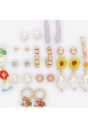 SET DE ARETES POR 12 PARES MULTI COLOR ALDO BICAS