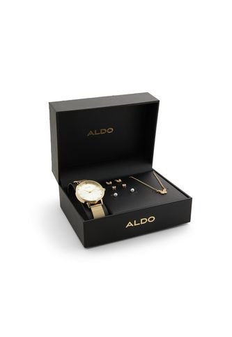 CONJUNTO DE RELOJ, ARETES Y COLLAR PARA MUJER ORO CLARO ALDO KENDREY Aldo