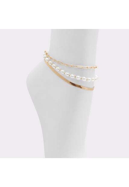 SET DE PULSERA DE TOBILLO POR 3 UNDS ORO Y PLATA ALDO STRAN