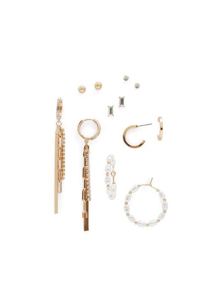 SET DE 6 PARES DE ARETES PLATEADO ALDO GALALILDAN