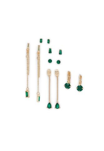 SET DE 6 PARES DE ARETES VERDE OSCURO ALDO GAVENANTAR Aldo