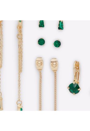 SET DE 6 PARES DE ARETES VERDE OSCURO ALDO GAVENANTAR