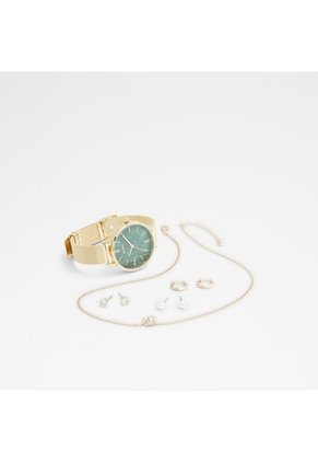 CONJUNTO DE RELOJ, ARETES Y COLLAR PARA MUJER VERDE OSCURO ALDO KEDIREDE