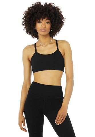 ALOSOFT GRATITUDE BRA  W9352R BLACK ALO YOGA