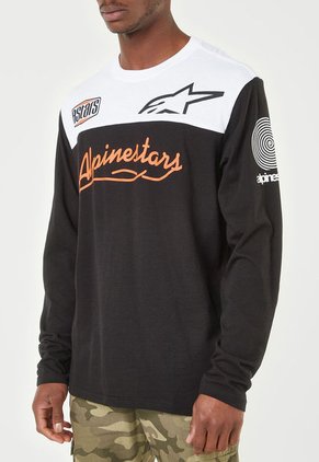 Camiseta Manga Larga Negro-Blanco-Naranja Alpinestars Elsewhere