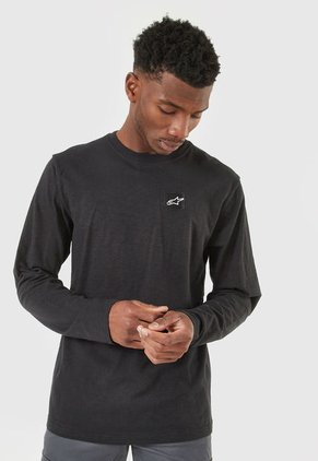 Camiseta Manga Larga Negro-Blanco Alpinestars Medallion LS