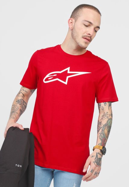 Camiseta Rojo-Blanco Alpinestars Angeless Tee