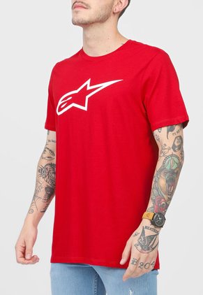 Camiseta Rojo-Blanco Alpinestars Angeless Tee