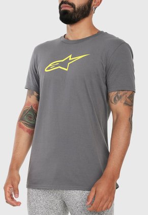 Camiseta Gris-Amarillo Alpinestars Ageless Tee