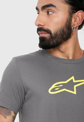 Camiseta Gris-Amarillo Alpinestars Ageless Tee