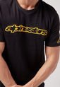 Camiseta Negro-Mostaza Alpinestars Linear Wordmark de Alpinestars