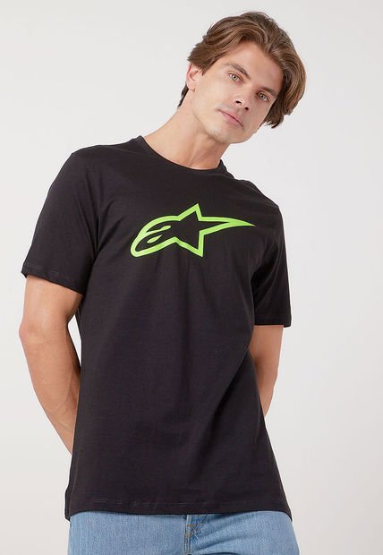 Camiseta Negro-Verde Neón Alpinestars Ageless Classic