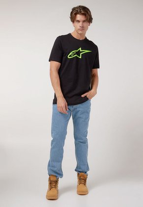 Camiseta Negro-Verde Neón Alpinestars Ageless Classic
