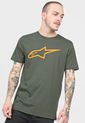 Camiseta Verde Oliva-Naranja Alpinestars Angeless Tee de Alpinestars