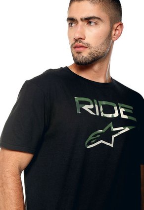 Camiseta Negra-Verde Alpinestars RIDE 2.0