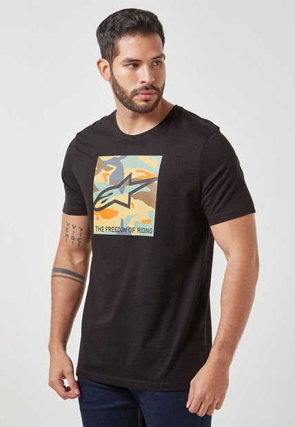 Camiseta Negro-Multicolor Alpinestars Free Camo