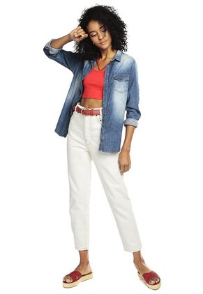 Camiseta Crop Top Rojo Ambiance