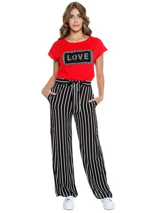 Pantalón Negro-Blanco Ambiance