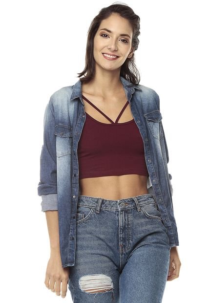 Crop Top Borgoña Ambiance