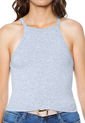 Camiseta Crop Top Gris Ambiance de Ambiance
