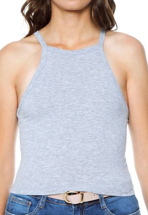 Camiseta Crop Top Gris Ambiance