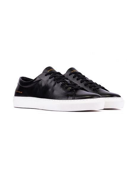 Tenis Casuales Lifestyle 100% Cuero Negro Ambitious CA-10184AM.4