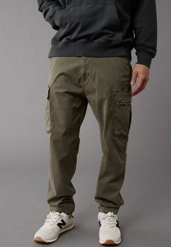 Pantalón Cargo AMERICAN EAGLE Lived - In Cargo Fit Verde American Eagle