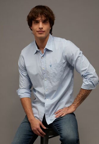Camisa AMERICAN EAGLE Celeste American Eagle